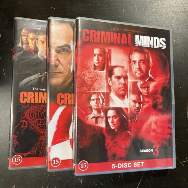 Criminal Minds - Kaudet 1-3 17DVD (VG-VG+/VG+-M-) -tv-sarja-